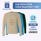 Long Sleeve Comfy Cotton Round Neck T Shirt