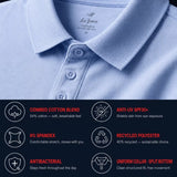 Light Blue LuxeBlend Eco-Friendly Performance Polo Shirt with uniform collar and premium cotton texture_Corporate Apparels_Customised Polo T