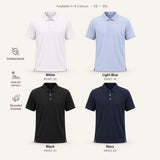 Light Blue LuxeBlend Eco-Friendly Performance Polo Shirt with uniform collar and premium cotton texture_Corporate Apparels_Customised Polo T