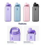 Montigo Go Bottle 1200ml featuring a transparent Tritan body, black Ace Spout Cap, and a sleek, lightweight design for sports and travel. corporate gift singapore