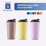 MONTIGOSenseCoffeeCupLarge470mlwith matte finish and black lid on a wooden desk_corporate gifts