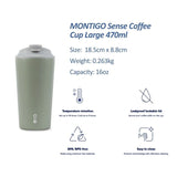 MONTIGOSenseCoffeeCupLarge470mlwith matte finish and black lid on a wooden desk_corporate gifts
