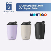 MONTIGOSenseCoffeeCupRegular with matte finish and black lid on a wooden desk_corporate gifts
