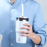 Montigo Solo Tumbler 590ml with dual-function lid in Powder Purple, showing the sleek matte powder-coated finish and stainless steel construction._corporate gift