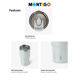 Montigo Solo Tumbler 590ml with dual-function lid in Powder Purple, showing the sleek matte powder-coated finish and stainless steel construction._corporate gift
