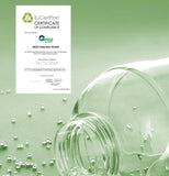EuCertPlast Certificate of Compliance for MGG Polymers GmbH with a green background and plastic bottle.