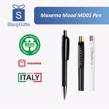 Maxema Mood MD01 Pen with branding and certification logos on a white background