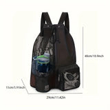 Olive green mesh drawstring sports backpack with water bottle pocket and ventilated compartments for gym and swimming_ corporate gift
