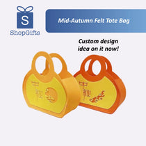 Two yellow and orange bags with custom designs