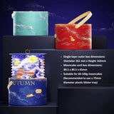 Celestial Lantern Mid-Autumn Mooncake Gift Box in deep blue and red with gold foil rabbit details and LED glow_Customised Gift Packaging Singapore