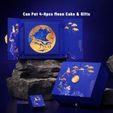Luxury Blue and gold pop-up Mid-Autumn gift box with tiered drawer and celestial rabbit motifs_Customised Gift Box Singapore