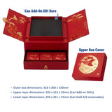 Luxury red and gold pop-up Mid-Autumn gift box with tiered drawer and celestial rabbit motifs_Customised Gift Box Singapore