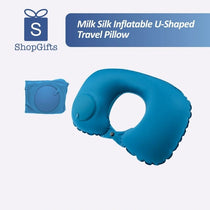 Milk Silk Inflatable Travel Pillow - Auto Press Neck Support_ corporate Gifts Singapore