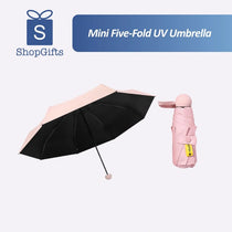 Mini Pocket UV Umbrella - 5-Fold Sun & Rain Protection_corporate gifts supplier singapore