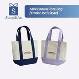 Mini Canvas Tote Bag (Trader Joe’s Style)