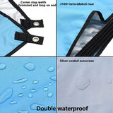 Blue Ultra-Light Waterproof Oxford Picnic Tarp with silver-coated backing and reinforced corner grommets_corporate gift_door gift