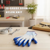 Precision Grip Nitrile Coated Safety Gloves in blue, red and black showing textured palm for industrial use_ corporate gift