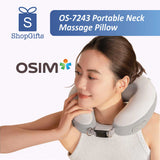 Ergonomic neck massage pillow providing deep tissue relief on a couch
