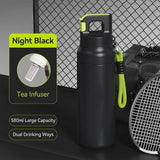 Matte finish One-Touch Ergonomic Outdoor Sports Tumbler in vibrant yellow with integrated carry loop_customised corporate gifts singapore