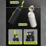 Matte finish One-Touch Ergonomic Outdoor Sports Tumbler in vibrant yellow with integrated carry loop_customised corporate gifts singapore
