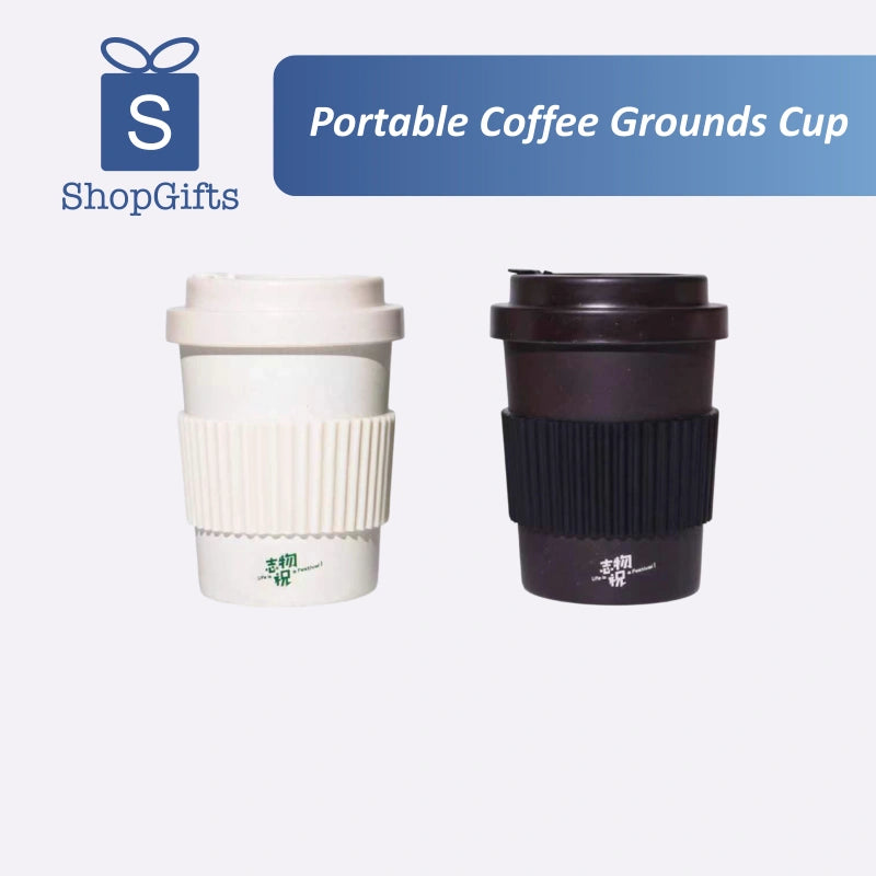 two colors of Portable Coffee Grounds Cup : black and white