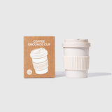 white Portable Coffee Grounds Cup and box