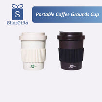 two colors of Portable Coffee Grounds Cup : black and white