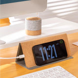 Portable Cork 3-in-1 Wireless Charger use as phone sanding and charger