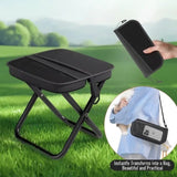 Black Ultra-Light Crossbody Folding Outdoor Stool with mesh pocket and adjustable shoulder strap for camping and fishing_customised corporate gifts singapore