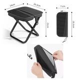 Black Ultra-Light Crossbody Folding Outdoor Stool with mesh pocket and adjustable shoulder strap for camping and fishing_customised corporate gifts singapore