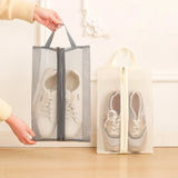 Grey and white Breathable Mesh Travel Shoe Organizers with sneakers inside_customised corporate gifts singapore