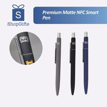 NFC Smart Connect Metal Executive Pen in matte black, grey, and navy blue with chrome accents_ corporate gift