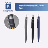 NFC Smart Connect Metal Executive Pen in matte black, grey, and navy blue with chrome accents_ corporate gift