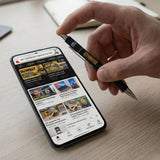 NFC Smart Connect Metal Executive Pen in matte black, grey, and navy blue with chrome accents_ corporate gift