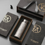 Premium Titanium Thermos Bottle in a black box