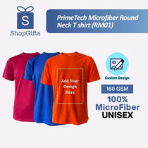 Vibrant PrimeTech Microfiber Round Neck Tee in orange with quick-dry mini eyelet texture for corporate branding_Corporate Apparels