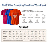 Vibrant PrimeTech Microfiber Round Neck Tee in orange with quick-dry mini eyelet texture for corporate branding_Corporate Apparels