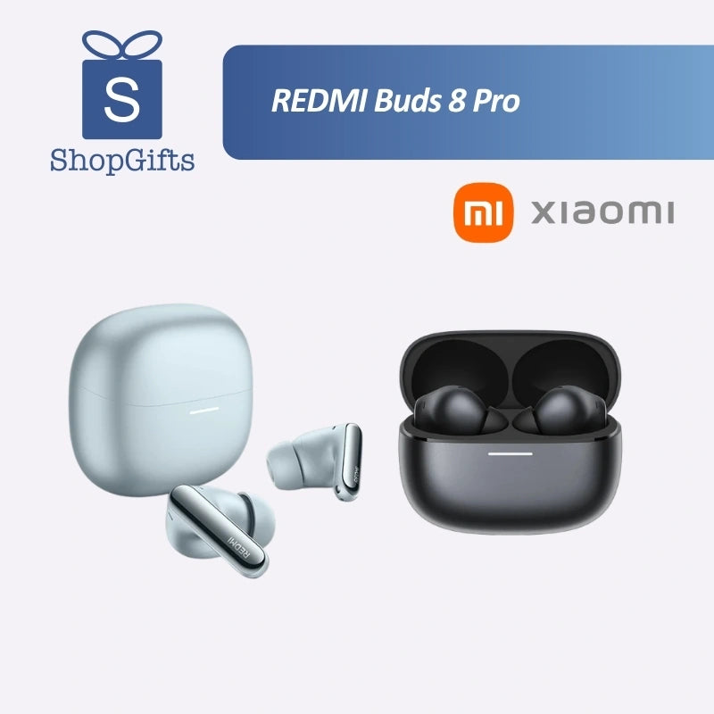 REDMI Buds 8 Pro Wireless Earbuds (M2535E1) in Glacier Blue with a matching charging case.