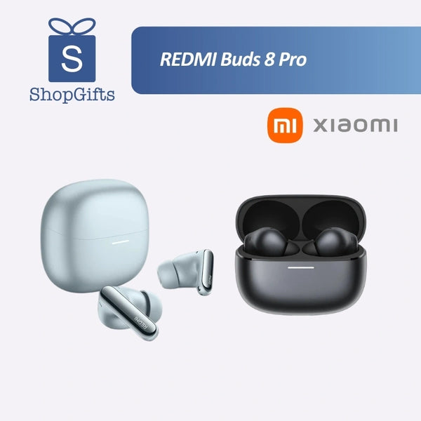 REDMI Buds 8 Pro Wireless Earbuds (M2535E1) in Glacier Blue with a matching charging case.