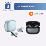 REDMI Buds 8 Pro Wireless Earbuds (M2535E1) in Glacier Blue with a matching charging case.