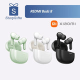 REDMI Buds 8 ANC Wireless Earbuds (To be confirmed) in green, white, and black with charging cases.
