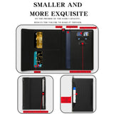 Black RFID Blocking Executive Travel Passport Organizer with card slots and SIM card storage on a minimalist background_customised corporate gifts singapore