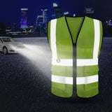 Neon Yellow High-Visibility Reflective Safety Vest with 4 utility pockets and silver reflective strips- corporate gift