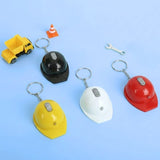 Miniature orange safety helmet keychain with LED light and integrated bottle opener_ corporate gift