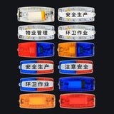 Rechargeable LED safety shoulder clip with red and blue strobe modes and stainless steel mounting clip_corporate gift