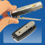 Rechargeable LED safety shoulder clip with red and blue strobe modes and stainless steel mounting clip_corporate gift