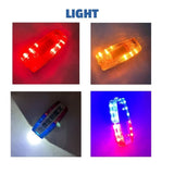 Rechargeable LED safety shoulder clip with red and blue strobe modes and stainless steel mounting clip_corporate gift