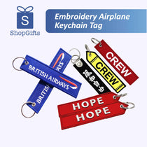 Embroidery Airplane Keychain Tag
