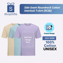 Premium 220gsm Cotton Interlock Unisex Tee in multiple colors showing thick, high-quality fabric texture_corporate Shirt