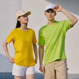 Premium 220gsm Cotton Interlock Unisex Tee in multiple colors showing thick, high-quality fabric texture_corporate Shirt